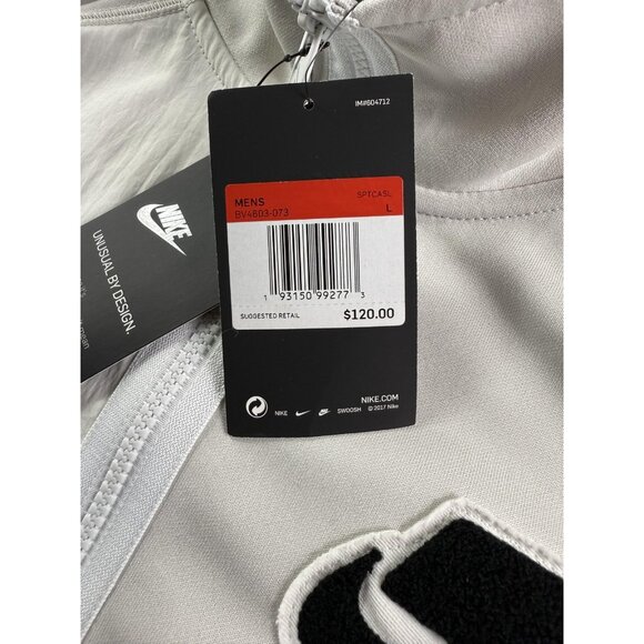 Nike Jacket Mens Large Gray NSW Track Full Zip Swoosh Just Do It BV4603-073 - Picture 4 of 14